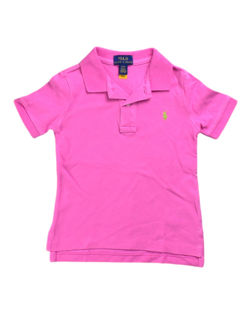 A Pink Short Sleeve Polos from Polo Ralph Lauren in size 3T for boy. (Front View)