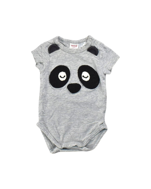 A Grey Rompers from Seed in size Newborn for neutral. (Front View)