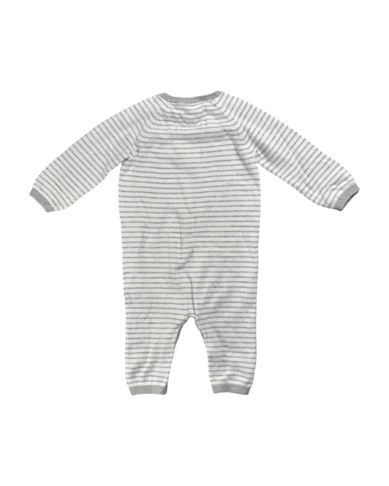A Grey Short Sleeve Bodysuits from The Little White Company in size 3-6M for neutral. (Back View)