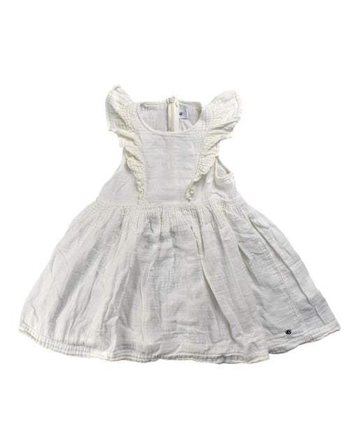 A White Sleeveless Dresses from Petit Bateau in size 3-6M for girl. (Front View)