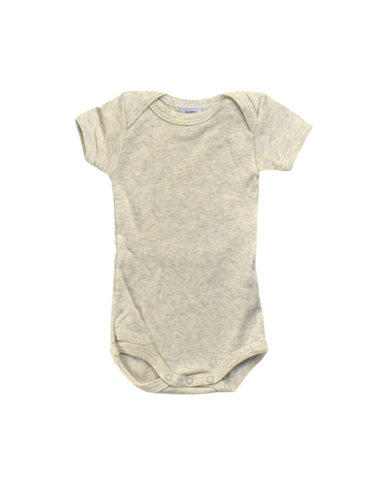 A Yellow Short Sleeve Rompers from Petit Bateau in size 0-3M for neutral. (Front View)