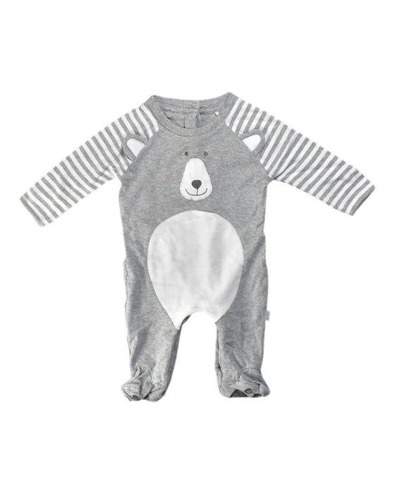 A Grey Long Sleeve Rompers from Jojo Maman Bébé in size 3-6M for neutral. (Front View)