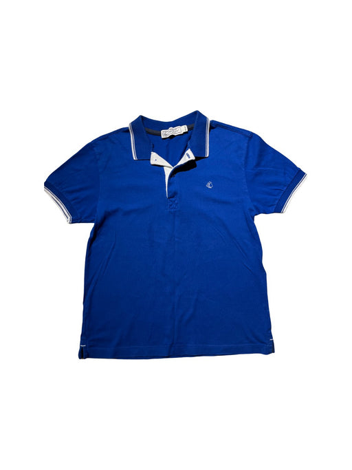 A Blue Short Sleeve Polos from Petit Bateau in size 10Y for boy. (Front View)