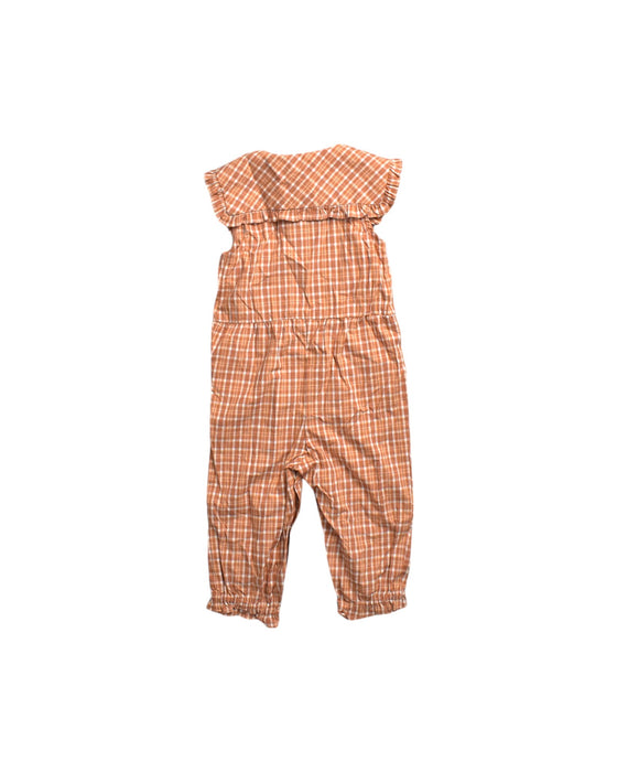 A Brown Sleeveless Rompers from Gingersnaps in size 2T for neutral. (Back View)