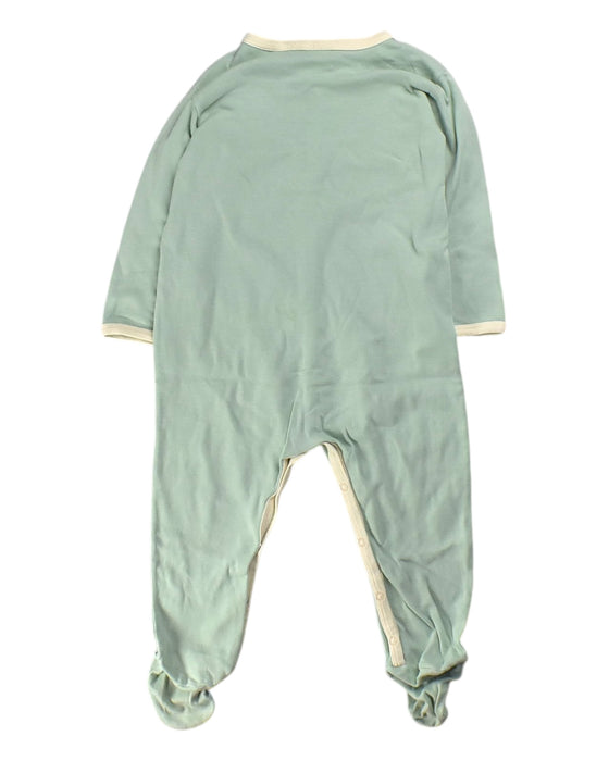 A Green Onesies from Petit Bateau in size 12-18M for neutral. (Back View)