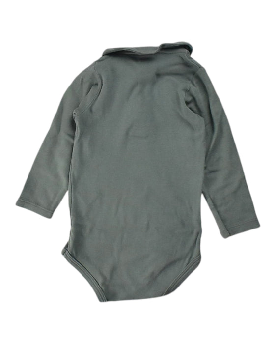 A Green Long Sleeve Bodysuits from Petit Bateau in size 12-18M for boy. (Back View)