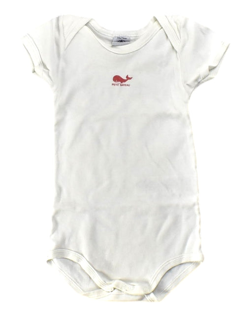 A White Short Sleeve Bodysuits from Petit Bateau in size 6-12M for neutral. (Front View)