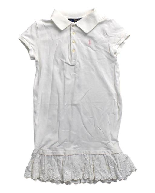 A White Short Sleeve Dresses from Polo Ralph Lauren in size 6T for girl. (Front View)