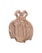 A Brown Sleeveless Rompers from Rylee + Cru in size 3-6M for neutral. (Front View)