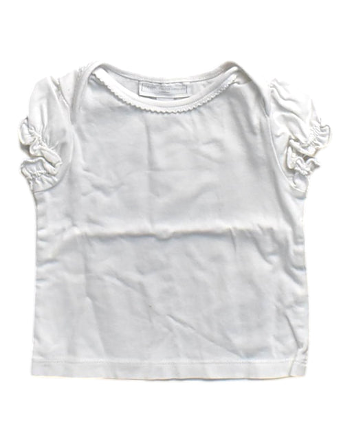 A White Short Sleeve Tops from The Little White Company in size 6-12M for girl. (Front View)