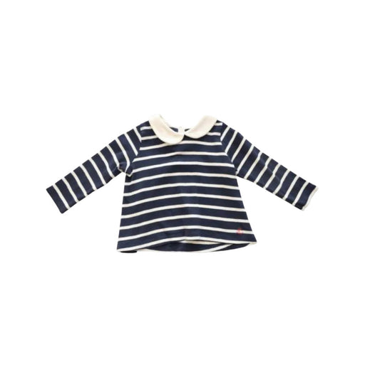 A Navy Long Sleeve Shirts from Petit Bateau in size 6-12M for girl. (Front View)