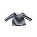 A Navy Long Sleeve Shirts from Petit Bateau in size 6-12M for girl. (Front View)