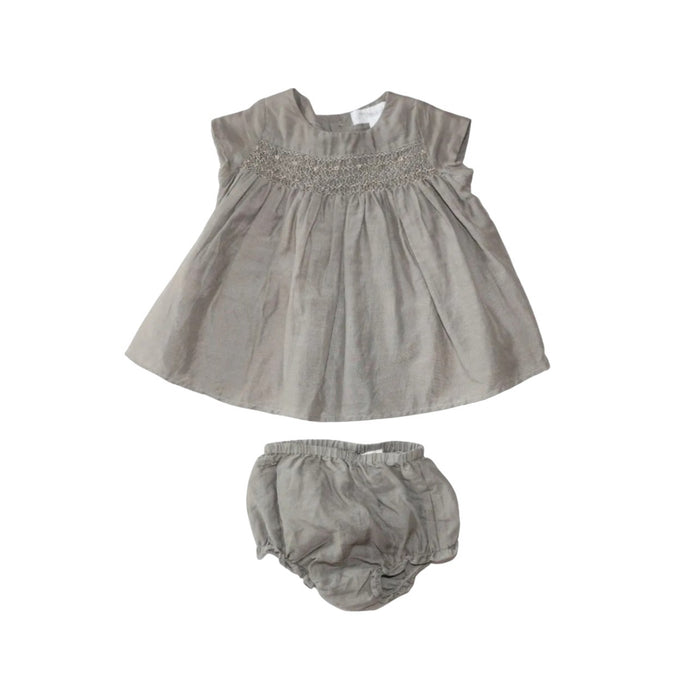 A Grey Shorts Sets from Chateau de Sable in size 0-3M for girl. (Front View)