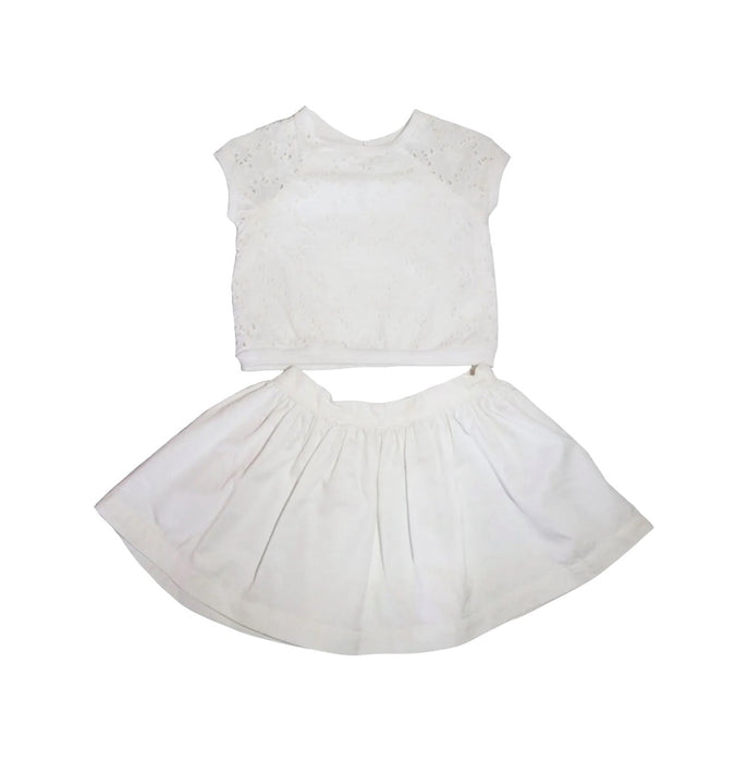 A White Skirt Sets from Gingersnaps in size 12-18M for girl. (Front View)