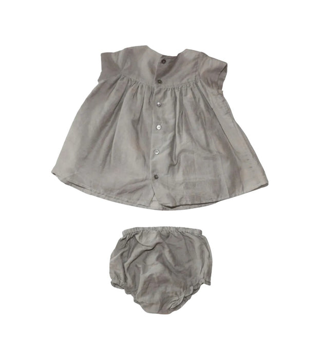 A Grey Shorts Sets from Chateau de Sable in size 0-3M for girl. (Back View)