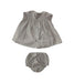 A Grey Shorts Sets from Chateau de Sable in size 0-3M for girl. (Back View)