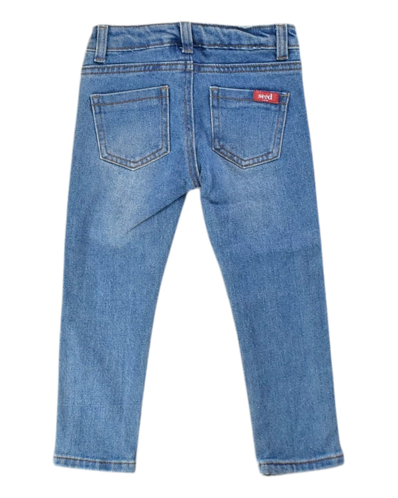 A Blue Jeans from Seed in size 3T for girl. (Back View)