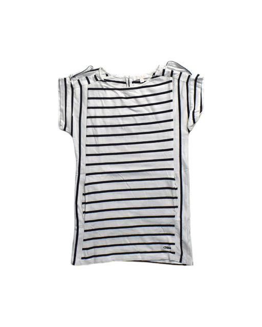 A White Short Sleeve Tops from Chloe in size 6T for girl. (Front View)