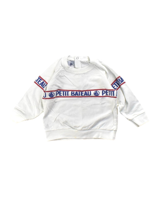 A White Crewneck Sweatshirts from Petit Bateau in size 6-12M for neutral. (Front View)