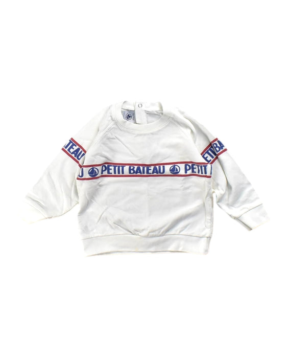 A White Crewneck Sweatshirts from Petit Bateau in size 6-12M for neutral. (Front View)