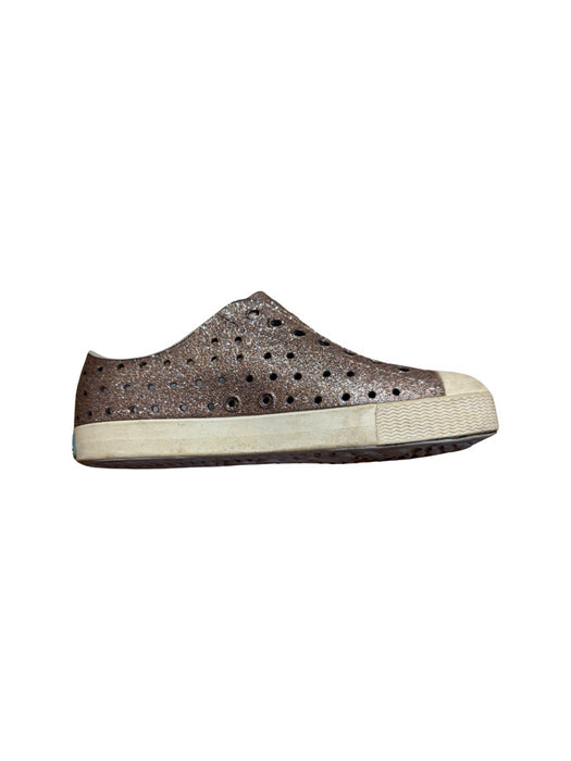 A Brown Slip Ons from Native Shoes in size 6T for neutral. (Back View)