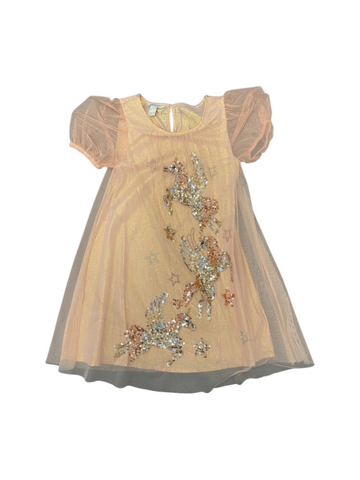 A Pink Short Sleeve Dresses from Monsoon in size 9Y for girl. (Front View)