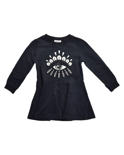 A Black Long Sleeve Dresses from Kenzo in size 4T for girl. (Front View)