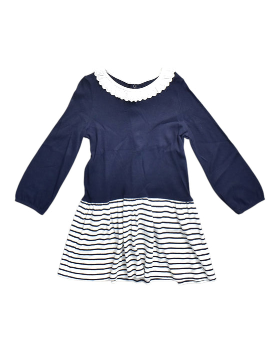A Navy Long Sleeve Dresses from Petit Bateau in size 3T for girl. (Front View)