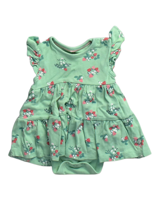 A Green Sleeveless Rompers from Mothercare in size 0-3M for girl. (Front View)