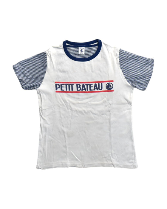 A White Short Sleeve T Shirts from Petit Bateau in size 10Y for neutral. (Front View)