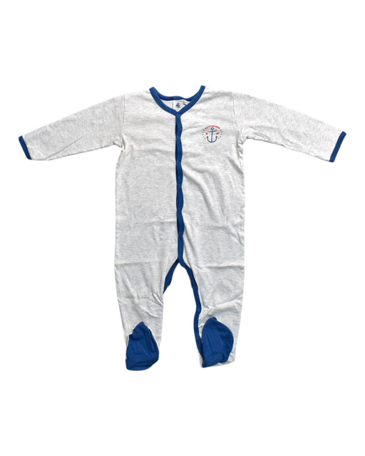 A Grey Onesies from Petit Bateau in size 2T for neutral. (Front View)