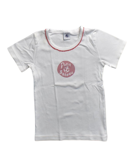 A White Short Sleeve T Shirts from Petit Bateau in size 8Y for neutral. (Front View)