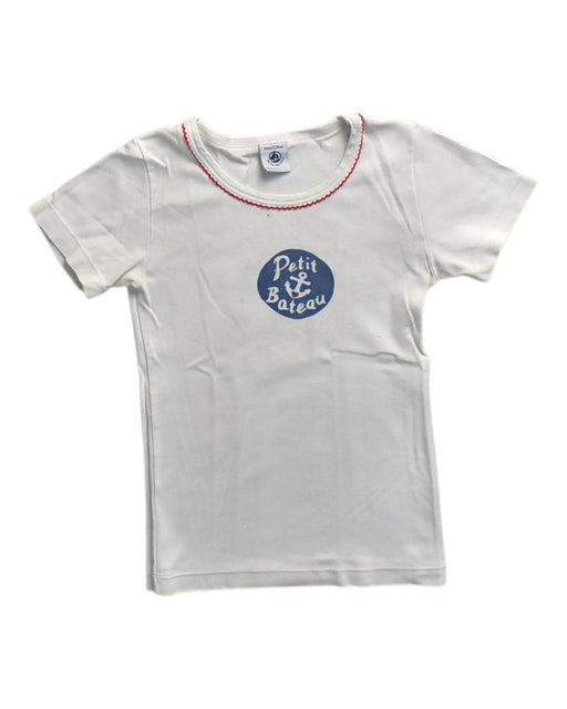 A White Short Sleeve T Shirts from Petit Bateau in size 3T for neutral. (Front View)