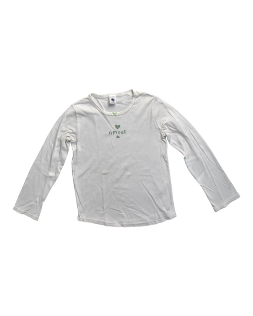 A White Long Sleeve T Shirts from Petit Bateau in size 8Y for girl. (Front View)