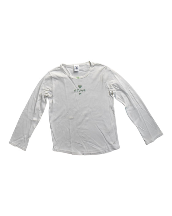 A White Long Sleeve T Shirts from Petit Bateau in size 8Y for girl. (Front View)
