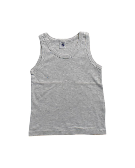 A Grey Sleeveless T Shirts from Petit Bateau in size 6T for neutral. (Front View)