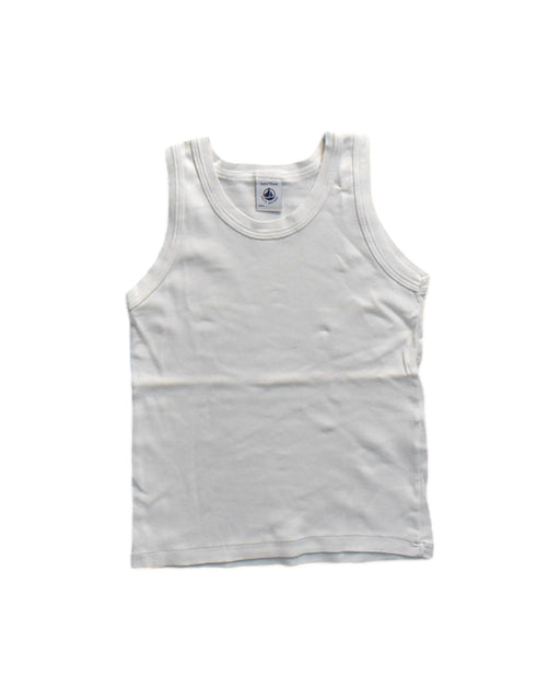 A White Sleeveless T Shirts from Petit Bateau in size 6T for neutral. (Front View)