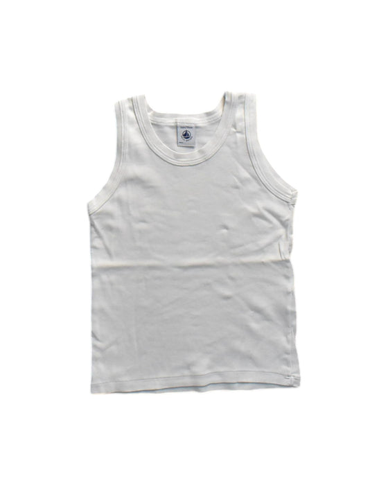 A White Sleeveless T Shirts from Petit Bateau in size 6T for neutral. (Front View)
