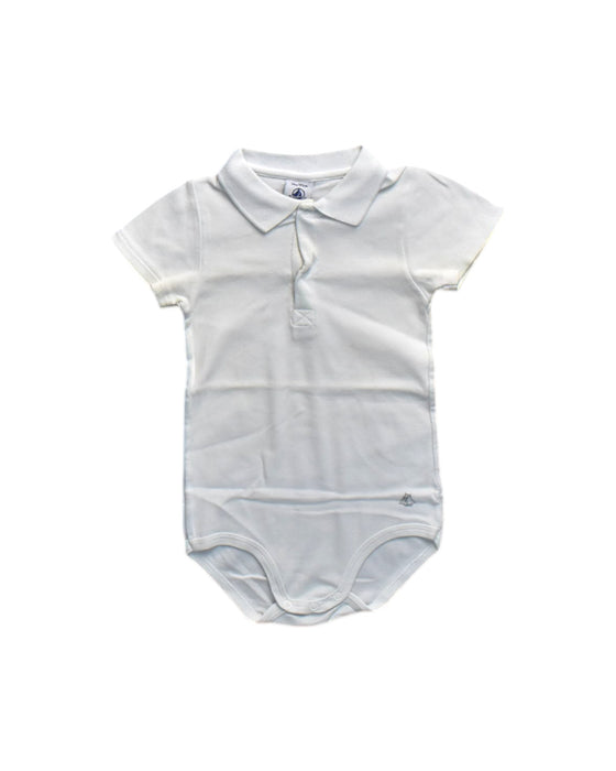 A White Short Sleeve Bodysuits from Petit Bateau in size 3T for neutral. (Front View)