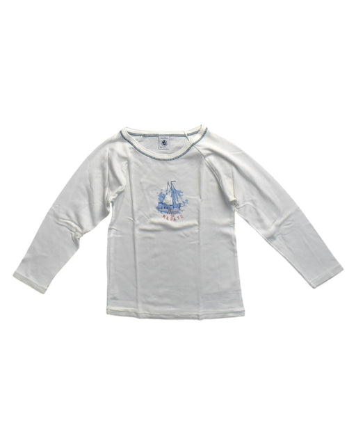 A White Long Sleeve T Shirts from Petit Bateau in size 8Y for neutral. (Front View)