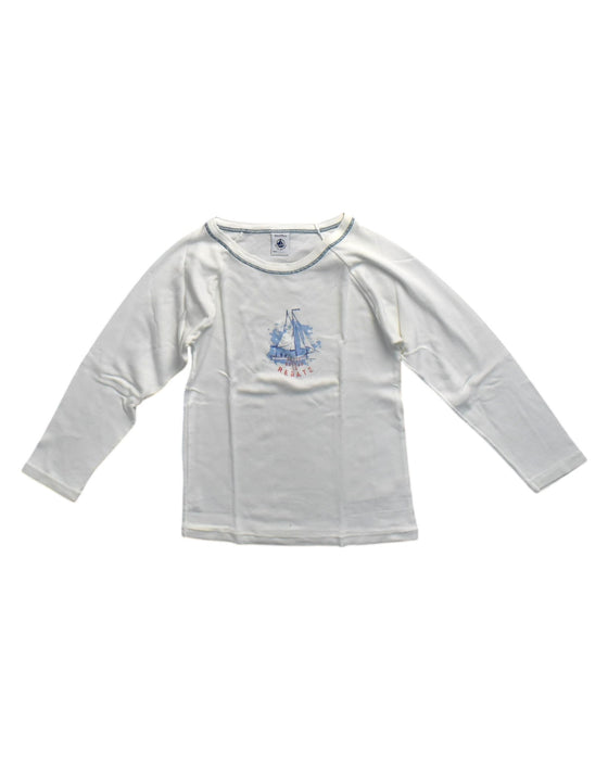 A White Long Sleeve T Shirts from Petit Bateau in size 8Y for neutral. (Front View)