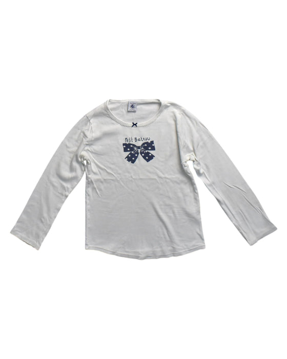 A White Long Sleeve Tops from Petit Bateau in size 8Y for girl. (Front View)