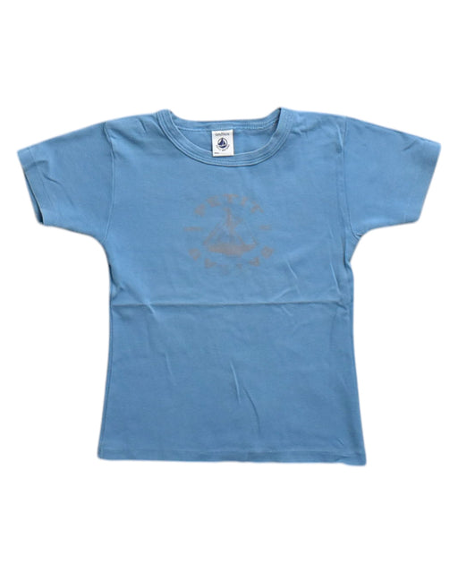 A Blue Short Sleeve T Shirts from Petit Bateau in size 6T for neutral. (Front View)