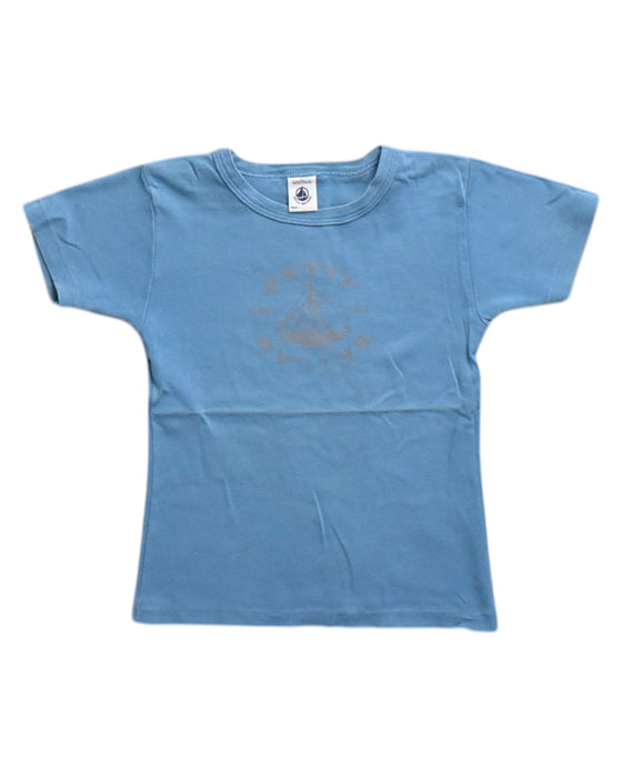 A Blue Short Sleeve T Shirts from Petit Bateau in size 6T for neutral. (Front View)