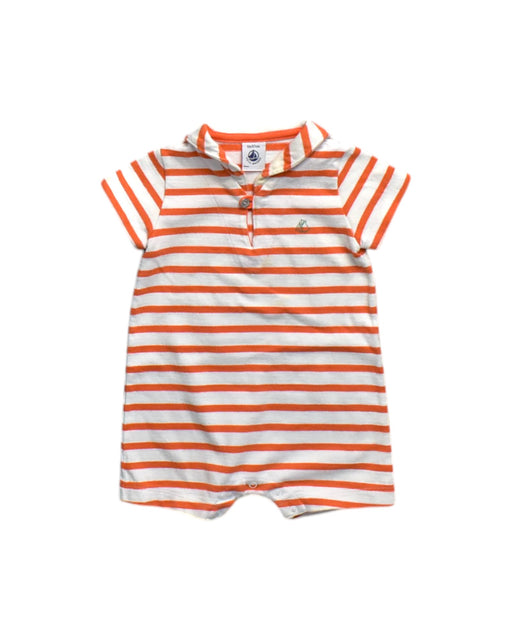 A Orange Short Sleeve Rompers from Petit Bateau in size 3-6M for neutral. (Front View)