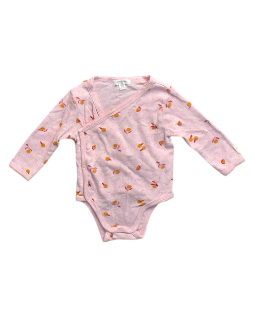 A Pink Long Sleeve Bodysuits from Purebaby in size 3-6M for neutral. (Front View)