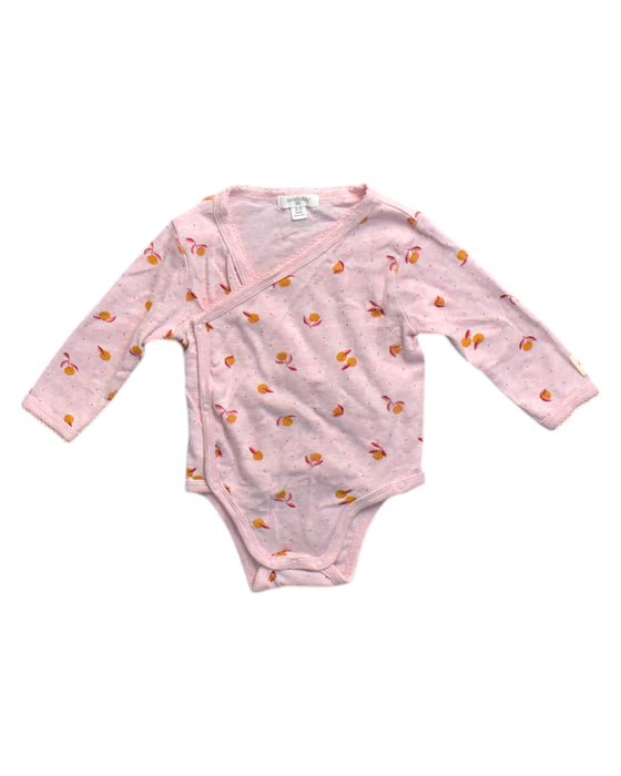 A Pink Long Sleeve Bodysuits from Purebaby in size 3-6M for neutral. (Front View)