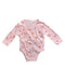 A Pink Long Sleeve Bodysuits from Purebaby in size 3-6M for neutral. (Front View)