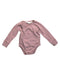 A Pink Long Sleeve Bodysuits from SUSUKOSHI  in size 3-6M for neutral. (Front View)