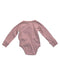 A Pink Long Sleeve Bodysuits from SUSUKOSHI  in size 3-6M for neutral. (Back View)